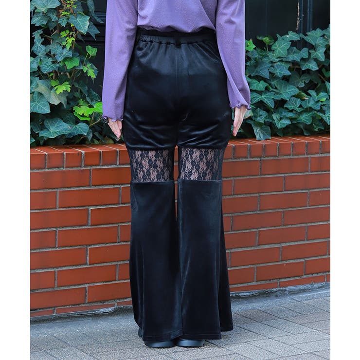 レース切替ベロアフレアパンツ | axes femme | 詳細画像3 