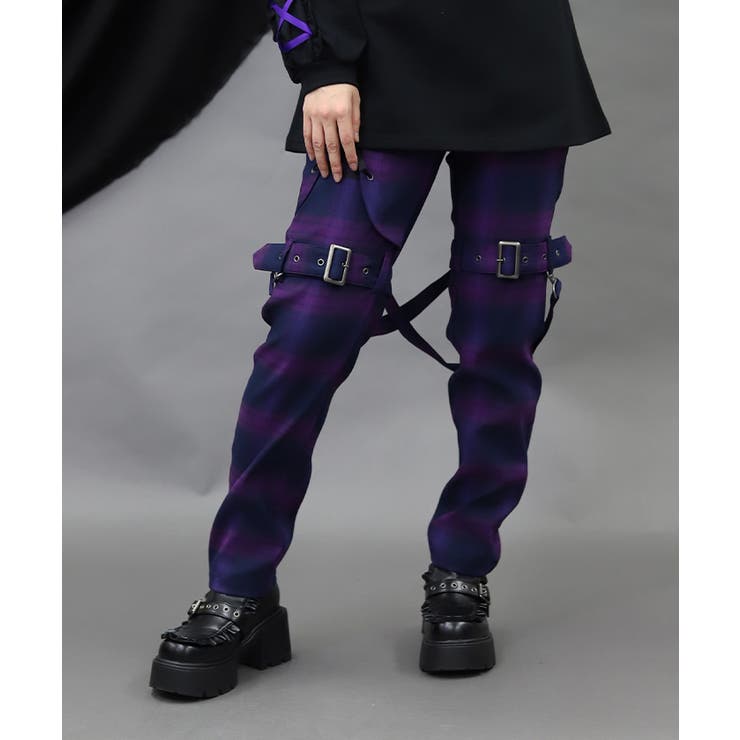 パープル | レースアップボンテージパンツ | axes femme