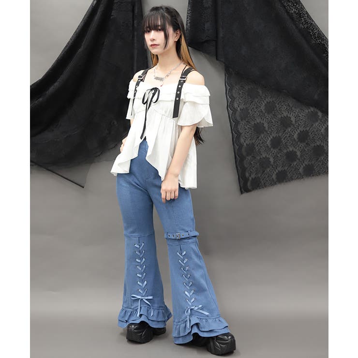 レースアップフレアデニムパンツ | axes femme | 詳細画像10 