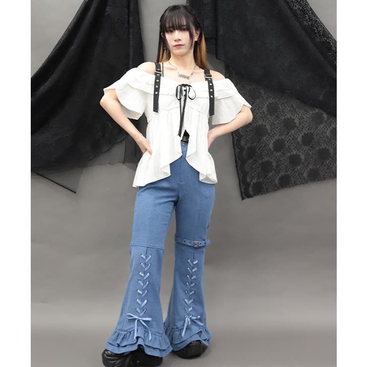 レースアップフレアデニムパンツ | axes femme | 詳細画像9 