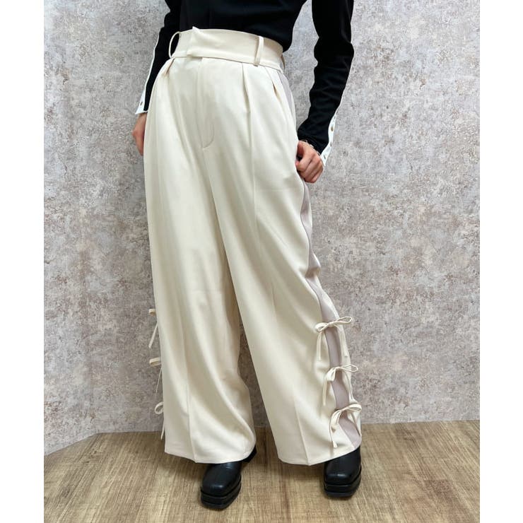 生成り | サイドラインパンツ | axes femme