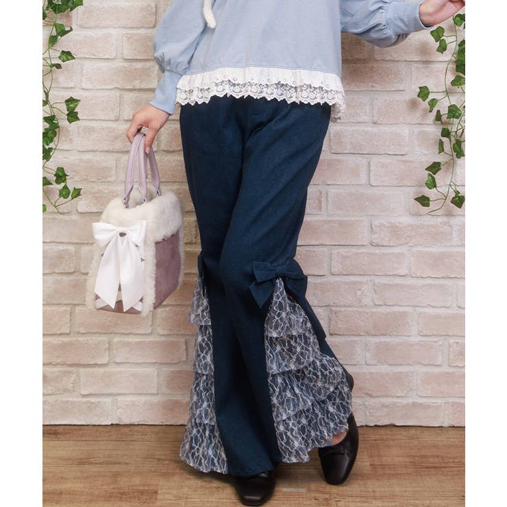 サイドレースフレアデニムパンツ | axes femme | 詳細画像1 