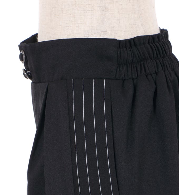 ネイビーフレアパンツ サイドストライプ seyto（セイト）の「Stripe layered flare pants / ストライプ