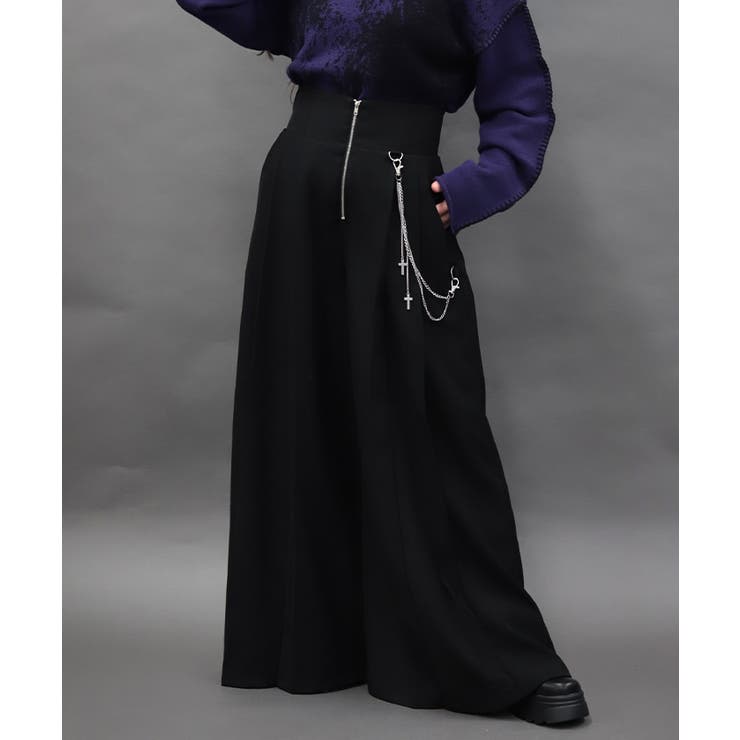 黒 | ハイウエストタックワイドパンツ | axes femme