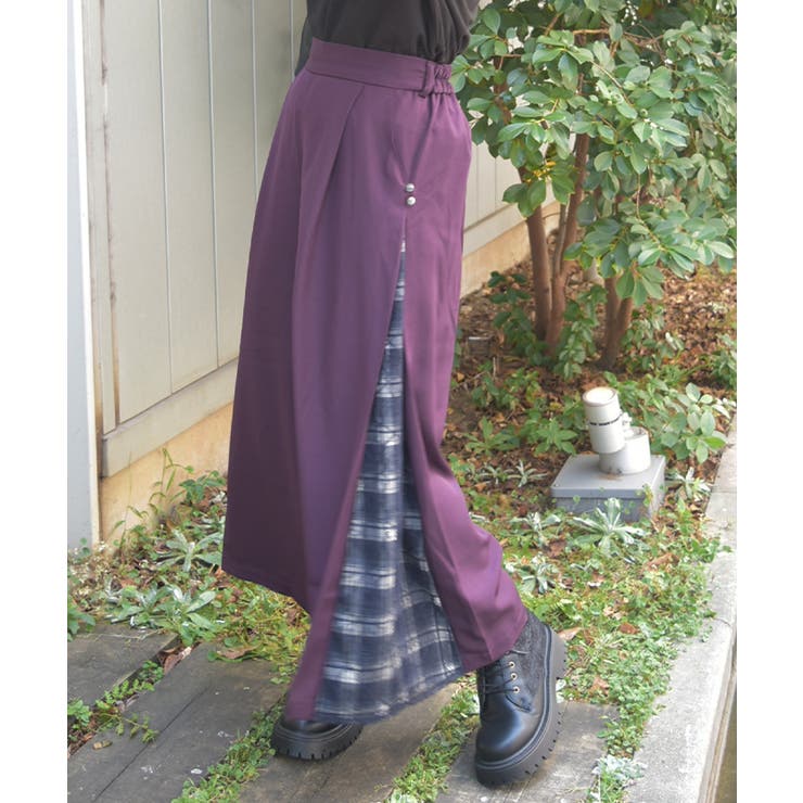 チェック×レース切替パンツ | axes femme | 詳細画像1 