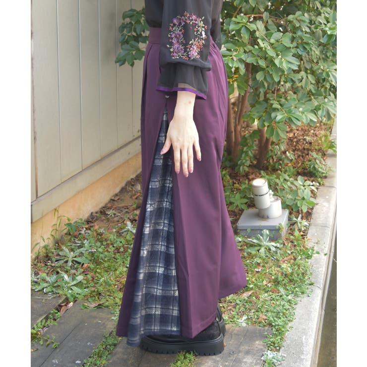 チェック×レース切替パンツ | axes femme | 詳細画像2 