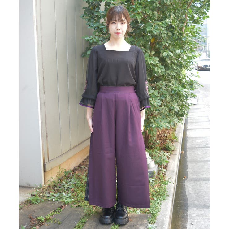 チェック×レース切替パンツ | axes femme | 詳細画像4 