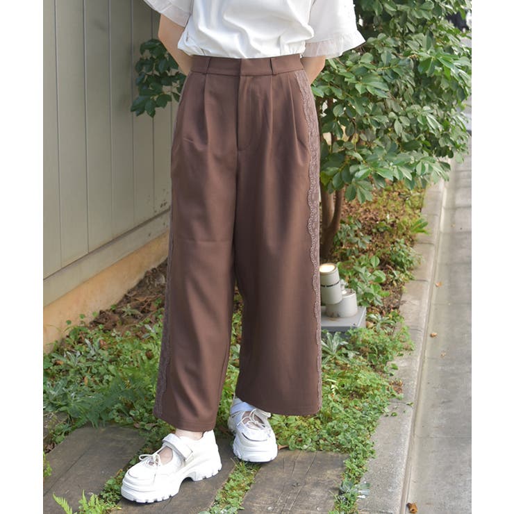 茶 | サイドレースラインパンツ | axes femme