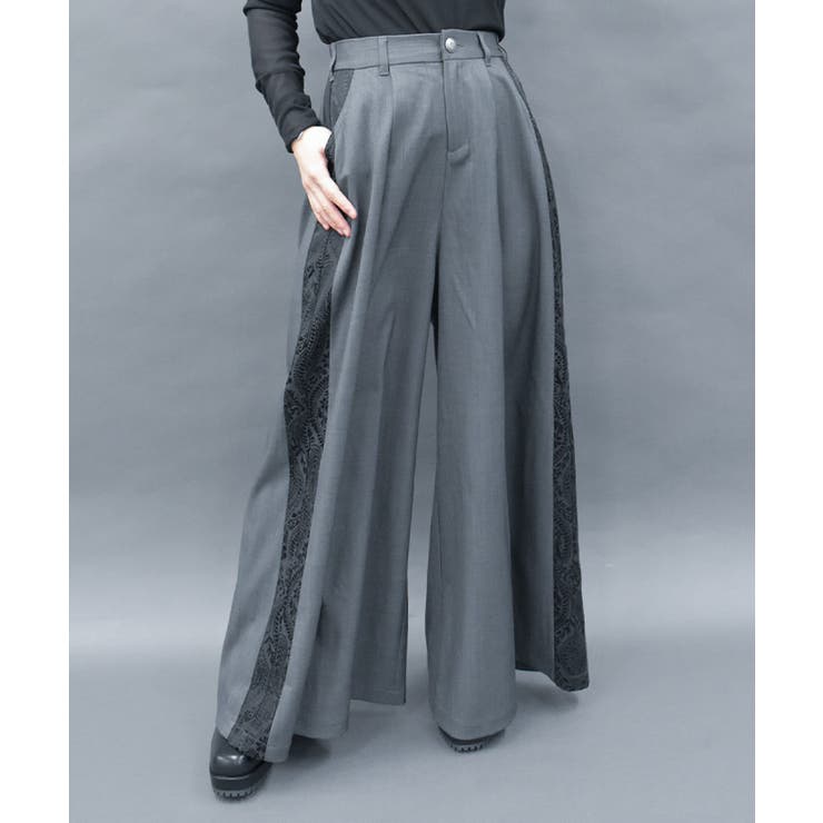 ジャガードラインワイドパンツ[品番：IGAW0005838]｜axes femme