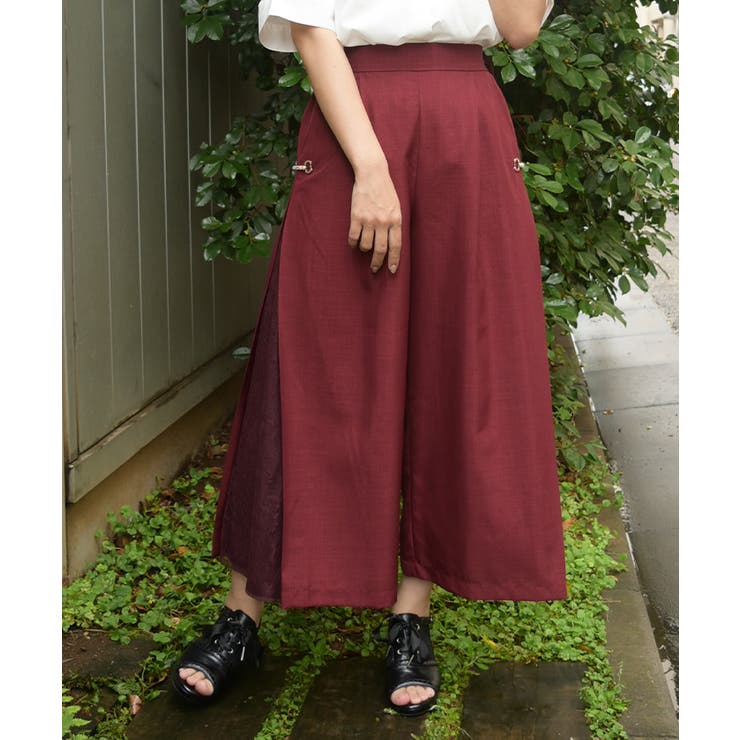 接触冷感レース切替ワイドパンツ | axes femme | 詳細画像1 
