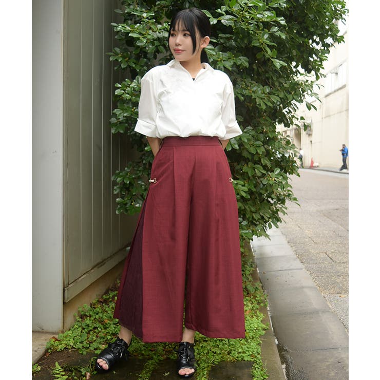 接触冷感レース切替ワイドパンツ | axes femme | 詳細画像9 