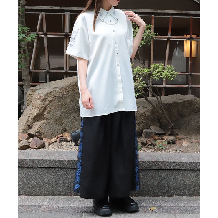 彼岸花柄×ジャガードパンツ | axes femme | 詳細画像12 