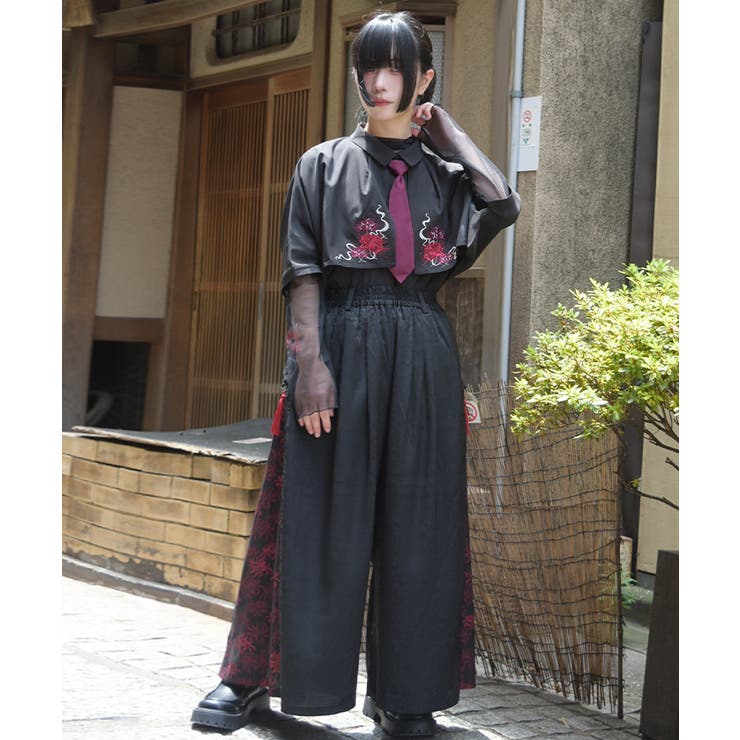 彼岸花柄×ジャガードパンツ | axes femme | 詳細画像14 
