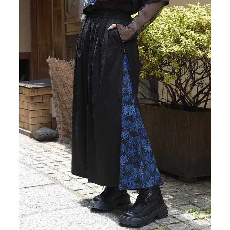 彼岸花柄×ジャガードパンツ | axes femme | 詳細画像4 