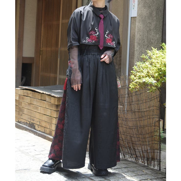 彼岸花柄×ジャガードパンツ | axes femme | 詳細画像9 