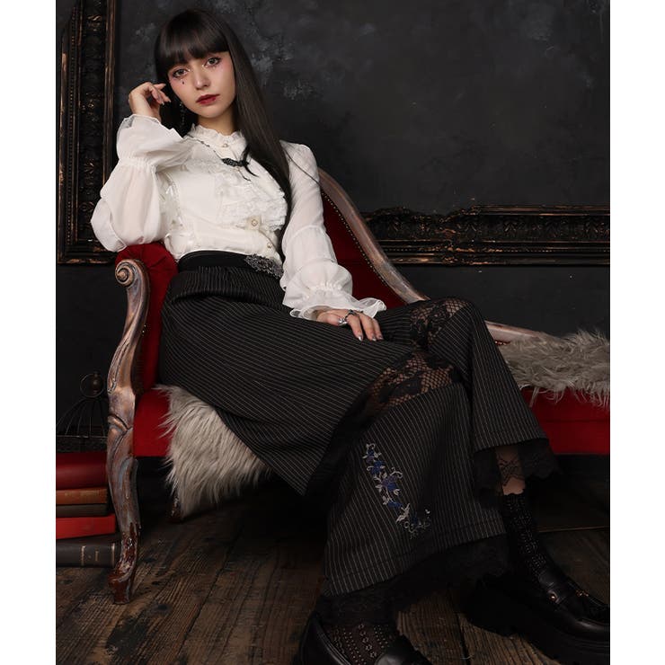 レース切替刺繍ロングパンツ | axes femme | 詳細画像5 