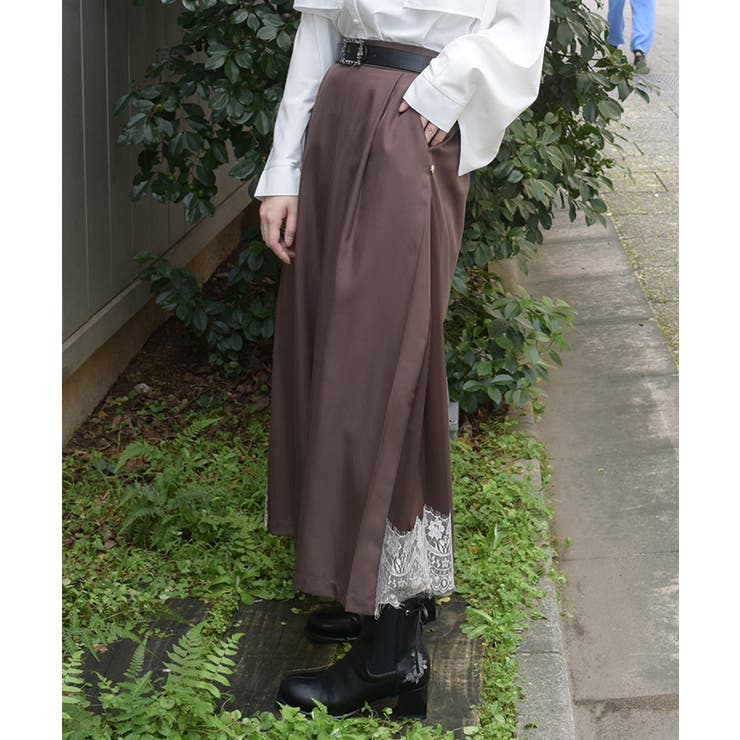 裾レースサイド切替ワイドパンツ | axes femme | 詳細画像10 