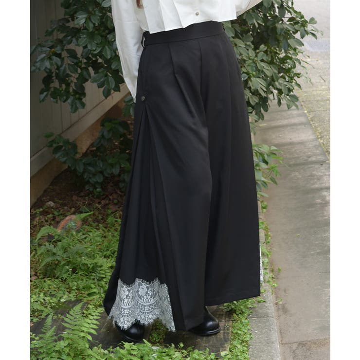 裾レースサイド切替ワイドパンツ | axes femme | 詳細画像7 