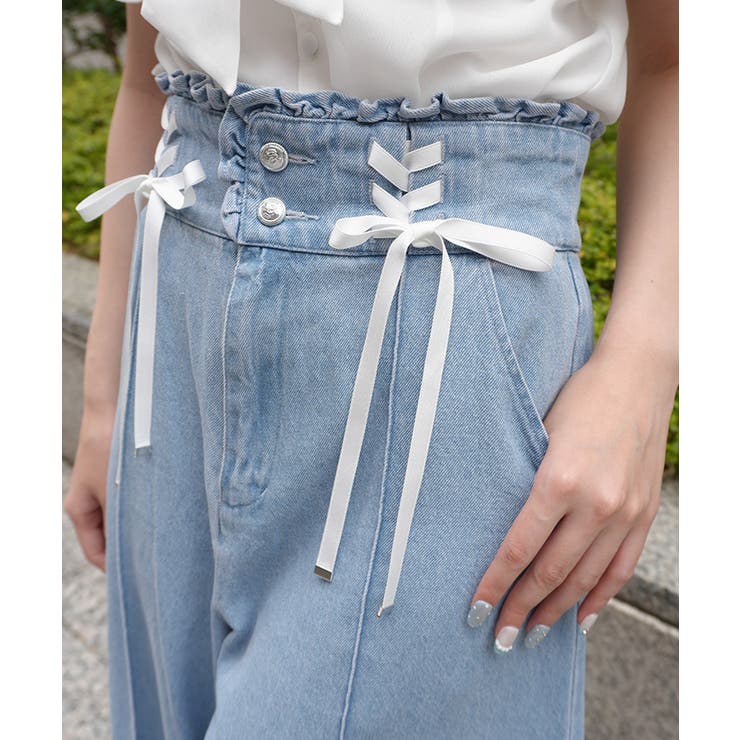 ハイウエストワイドデニムパンツ | axes femme | 詳細画像8 