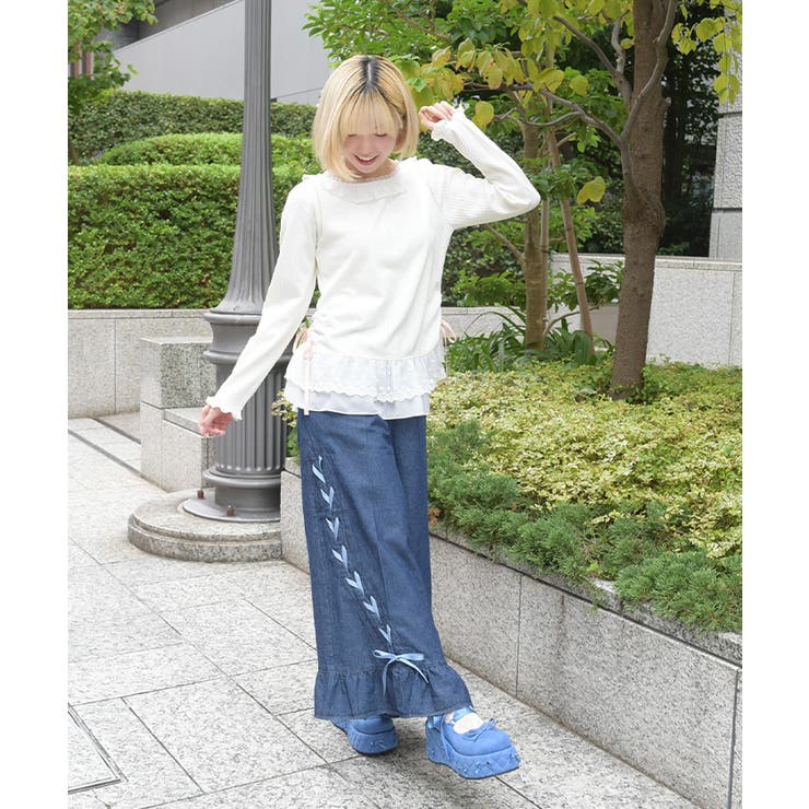 レースアップフレアデニムパンツ | axes femme | 詳細画像10 