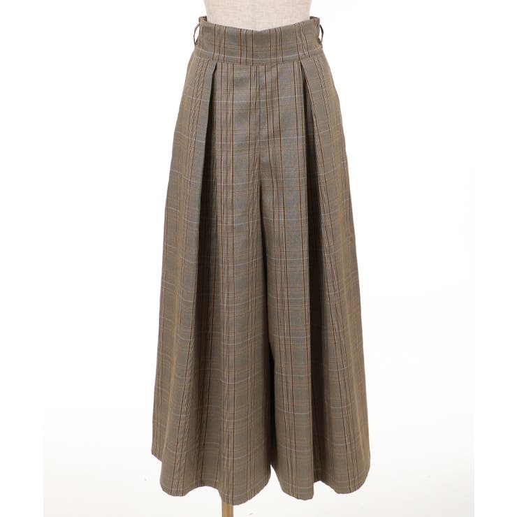 チェック柄ワイドパンツ[品番：IGAW0000321]｜axes femme
