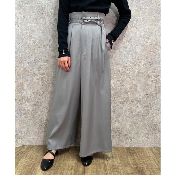 ダブルベルトパンツ[品番：IGAW0004591]｜axes femme（アクシーズ