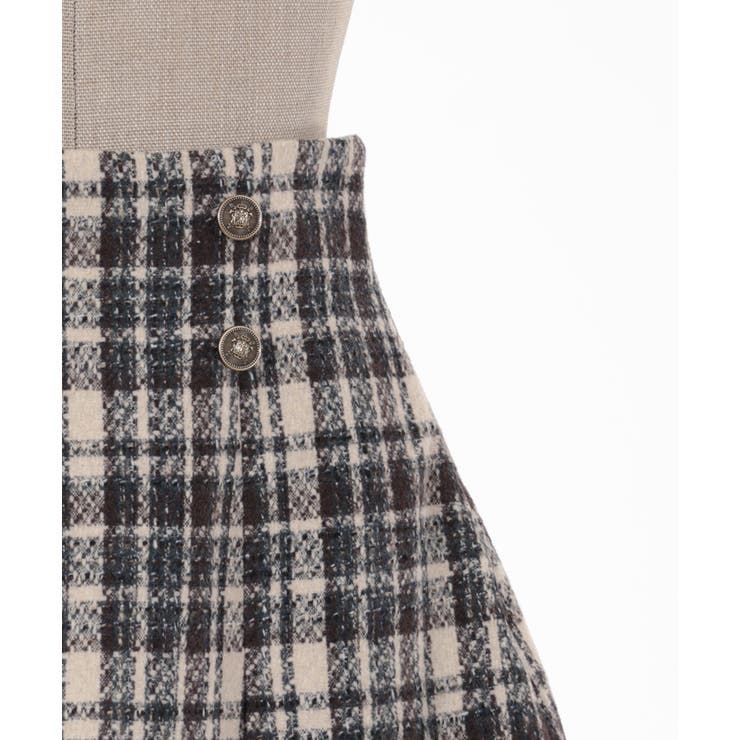 起毛チェックタックミニスカート[品番：IGAW0004348]｜axes femme