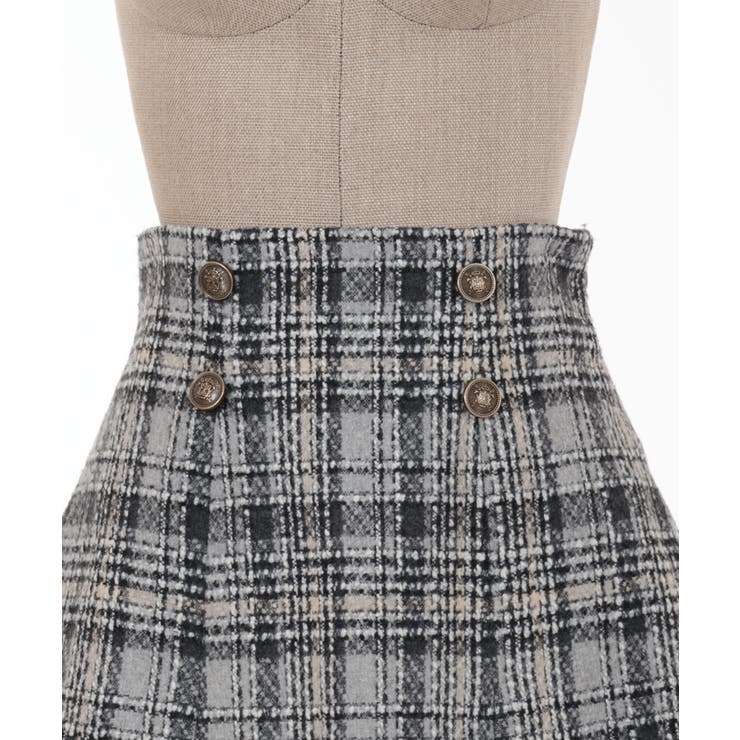 起毛チェックタックミニスカート[品番：IGAW0004348]｜axes femme