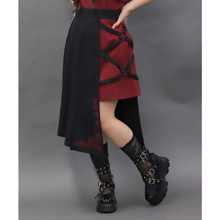 クロスベルト麻雀牌刺繍スカート[品番：IGAW0006765]｜axes