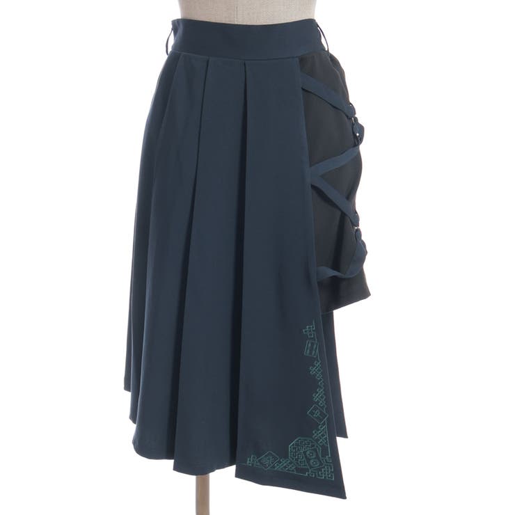 クロスベルト麻雀牌刺繍スカート[品番：IGAW0006765]｜axes