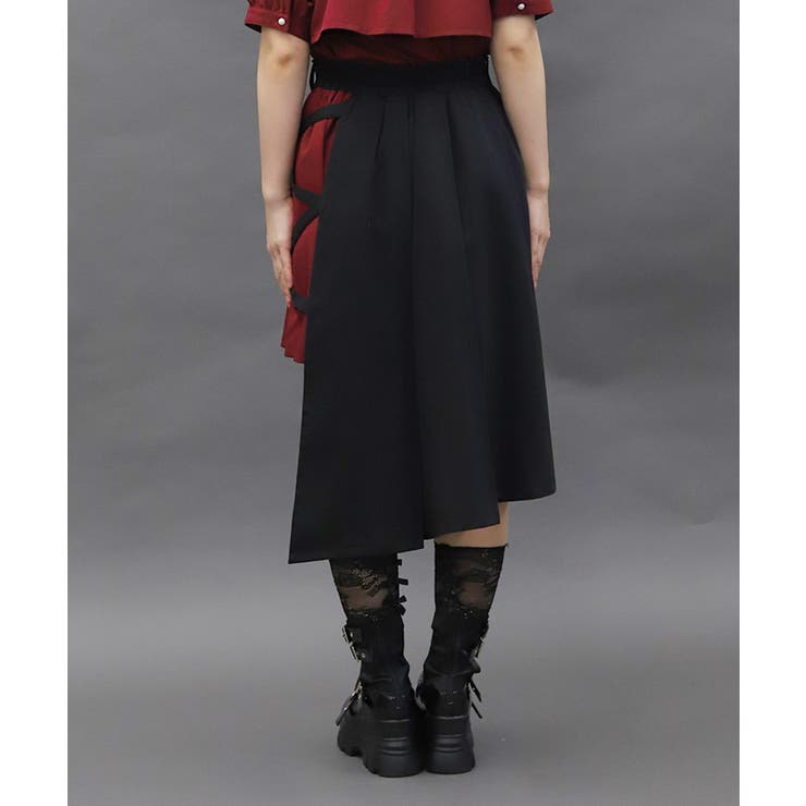 クロスベルト麻雀牌刺繍スカート | axes femme | 詳細画像4 