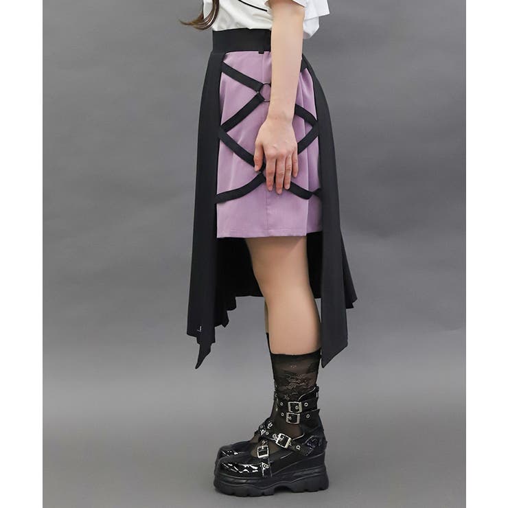 クロスベルト麻雀牌刺繍スカート | axes femme | 詳細画像6 