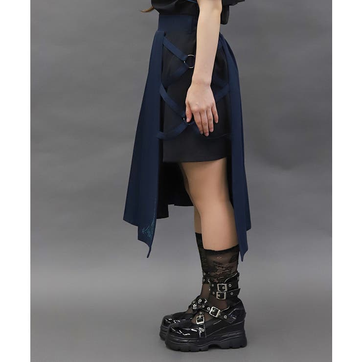 クロスベルト麻雀牌刺繍スカート | axes femme | 詳細画像9 