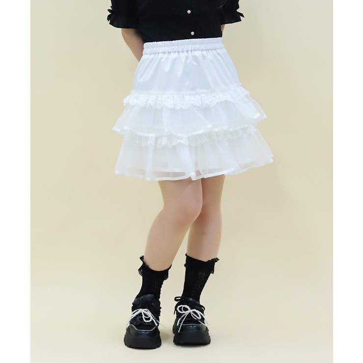 白 | ボリュームティアードミニスカート | axes femme