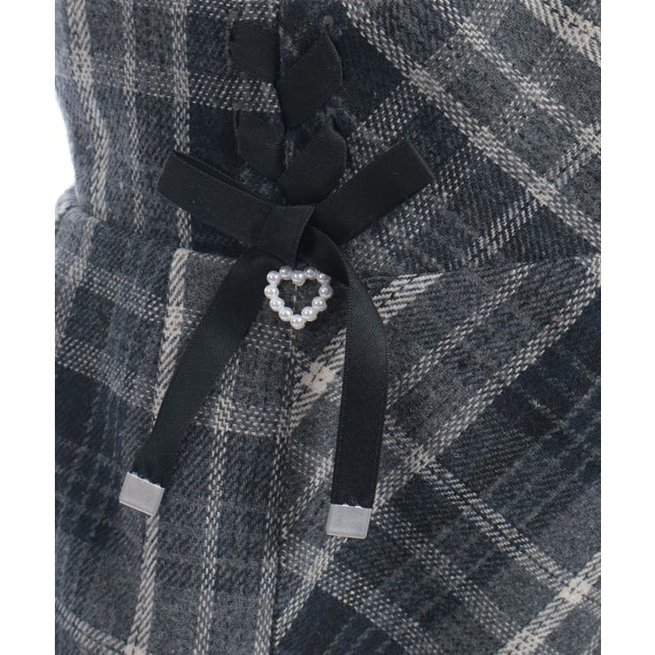 Ｗリボン起毛チェックミニスカート | axes femme | 詳細画像23 