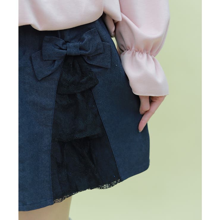 レースフリルデニムスカート | axes femme | 詳細画像4 