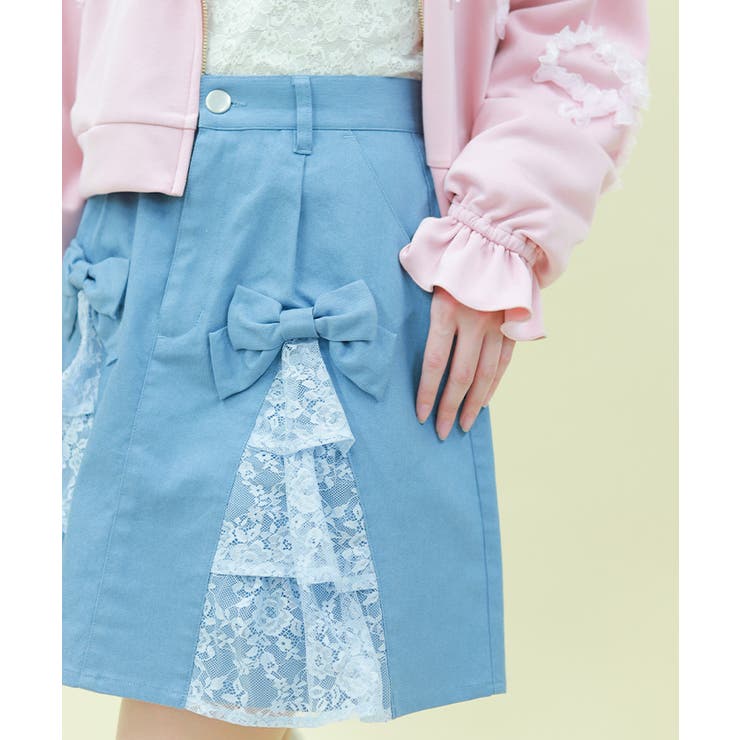 レースフリルデニムスカート | axes femme | 詳細画像6 