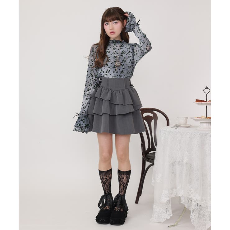 グレー | イレヘムティアードミニスカート | axes femme