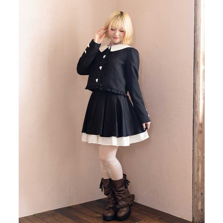 バイカラータックミニスカート | axes femme | 詳細画像7 