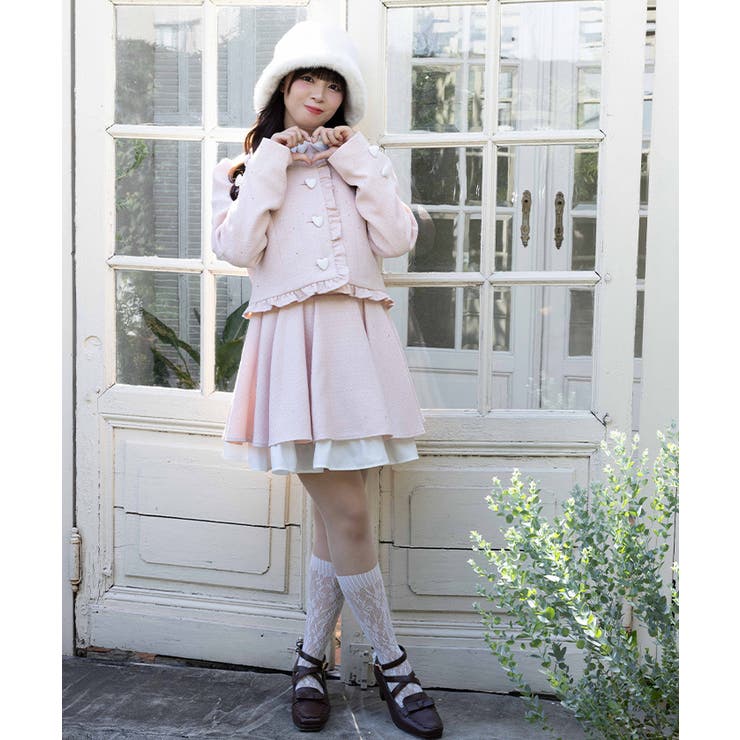 ピンク | バイカラータックミニスカート | axes femme