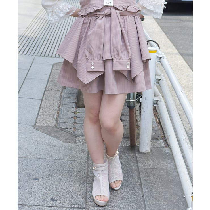 シャツ巻き風イレヘムミニスカート[品番：IGAW0006287]｜axes