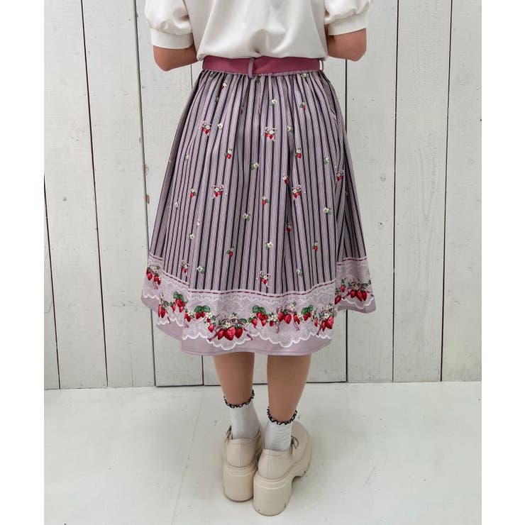 ストロベリーリボンスカート[品番：IGAW0004753]｜axes femme 