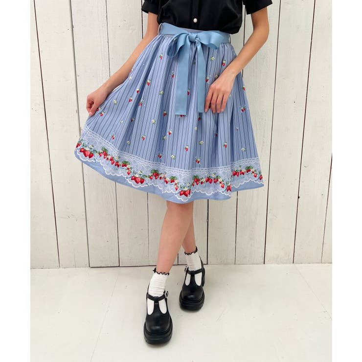 ストロベリーリボンスカート[品番：IGAW0004753]｜axes femme