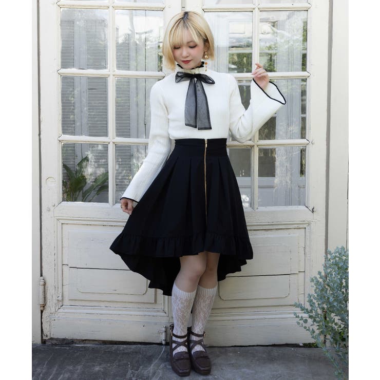 黒 | フィッシュテールジップスカート | axes femme