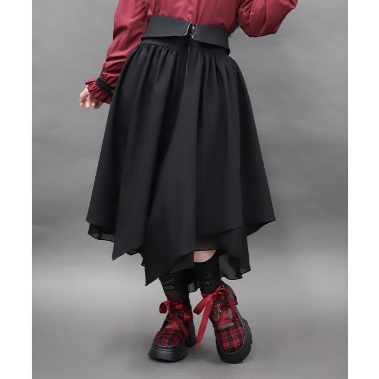 黒 | イレヘムＺＩＰデザインスカート | axes femme