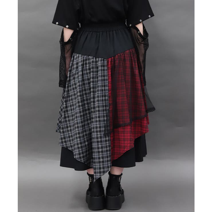 チェックランダムフリルスカート | axes femme | 詳細画像3 