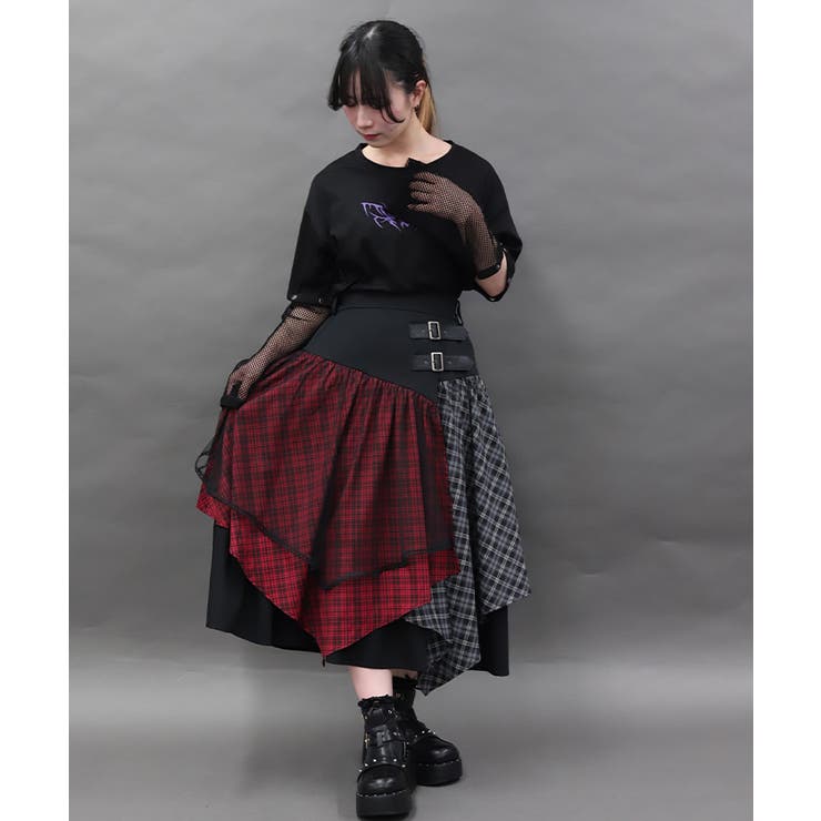 黒 | チェックランダムフリルスカート | axes femme