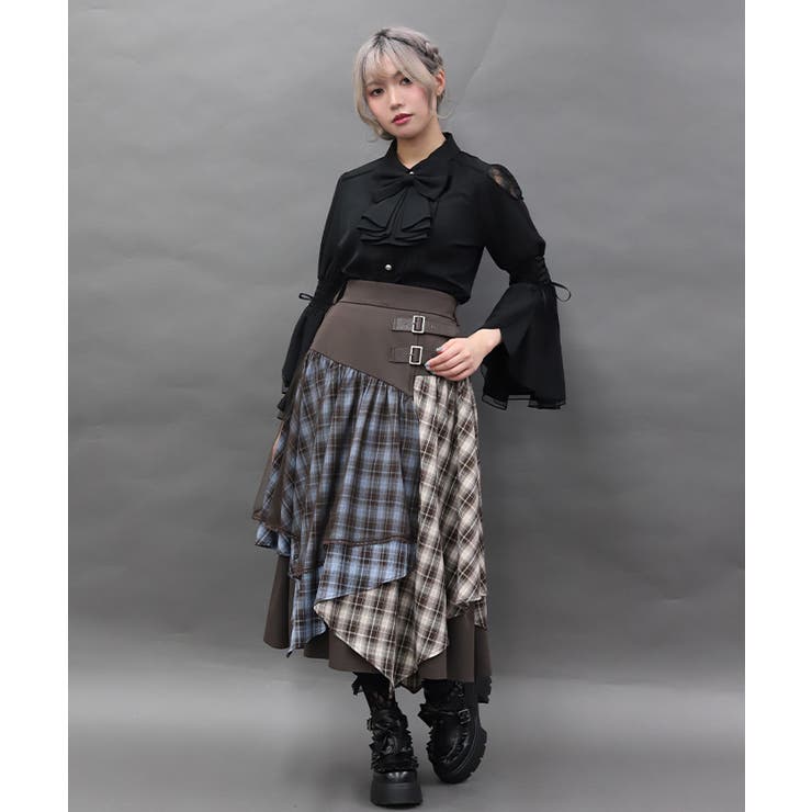 モカ | チェックランダムフリルスカート | axes femme