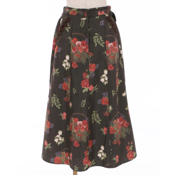 バスケットブーケ柄スカート[品番：IGAW0001112]｜axes femme