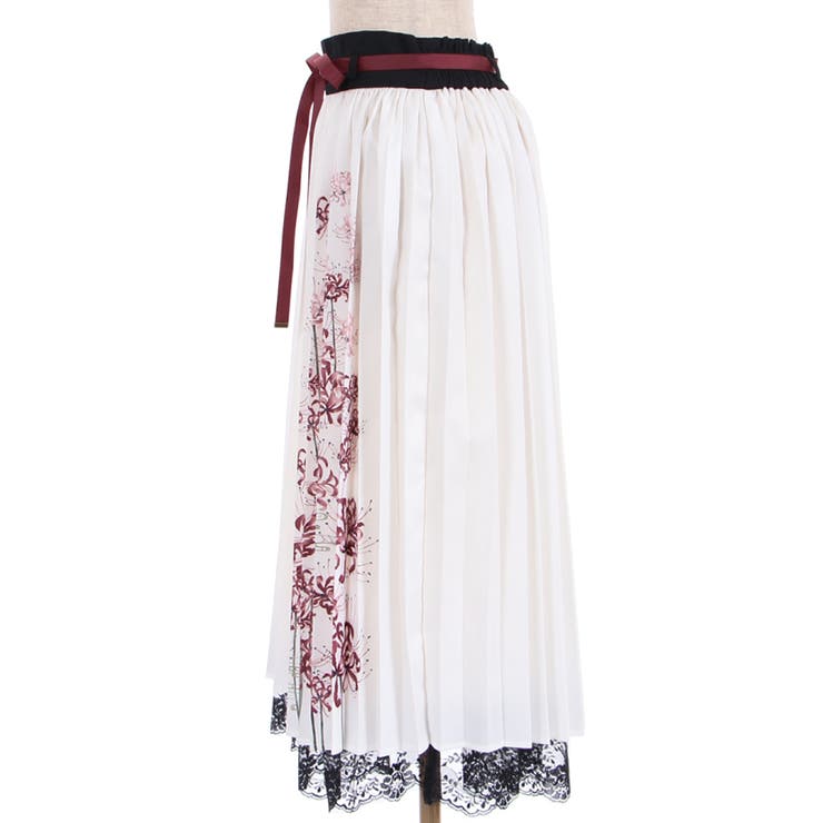 彼岸花柄プリーツスカート[品番：IGAW0002412]｜axes femme